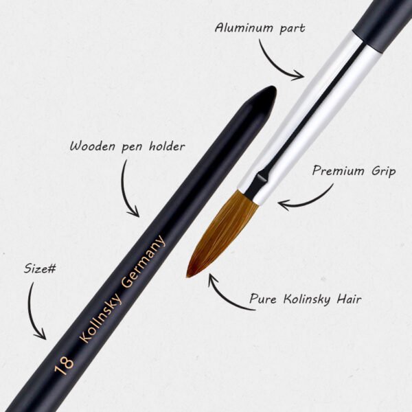 Kolinsky Acrylic Nail Brushes | Size #12 - Image 3