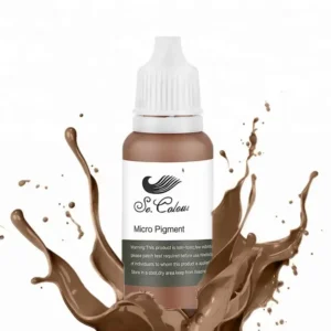 This image showcases the Microblading Ink Eyebrow Tattoo Pigment, designed for eyebrow, lip, and eyelid tattoos. It illustrates the product’s smooth, watery texture, ideal for both manual and machine application. The ink offers a natural, long-lasting color effect with high color saturation, ensuring a professional and vibrant tattoo result.