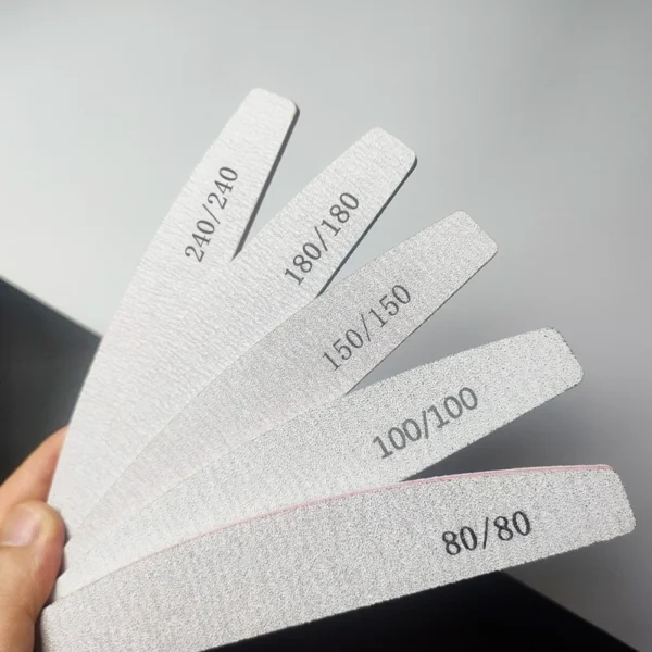 Bulk Wholesale Half Moon Washable Zebra Nail Files 180/240 for Nail Salon Use - Image 4