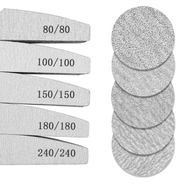 Bulk Wholesale Half Moon Washable Zebra Nail Files 180/240 for Nail Salon Use - Image 2
