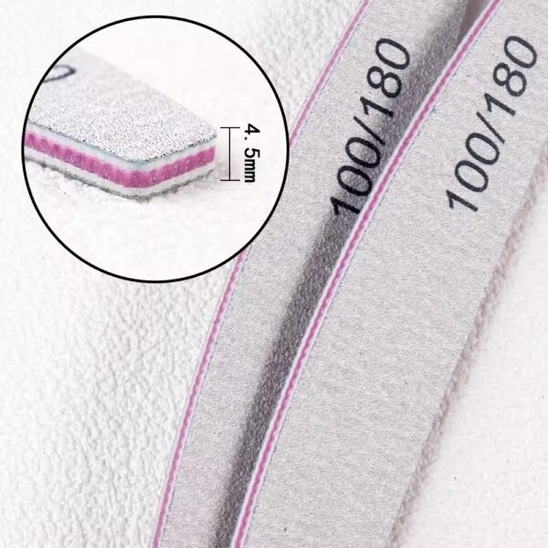Bulk Wholesale Half Moon Washable Zebra Nail Files 180/240 for Nail Salon Use - Image 5