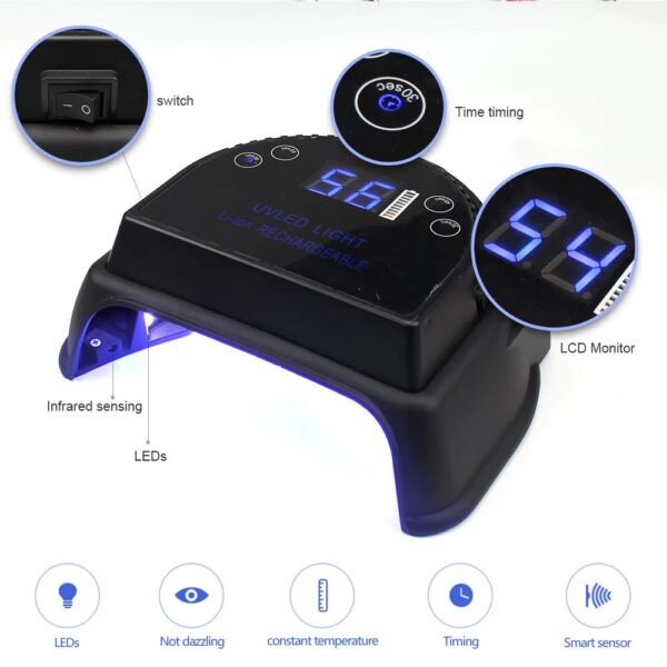 Rechargeable Uv Led Nail Lamp 64w - Image 4