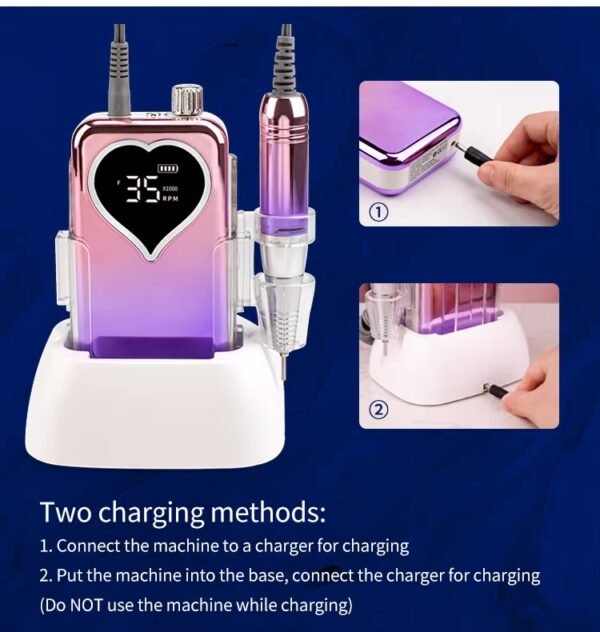 this nail drill is perfect for both beginners and professional technicians. Ideal for shaping, filing, and polishing nails efficiently.