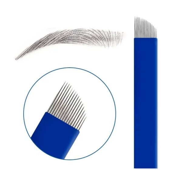 Disposable microblading blades needles for professional semi-permanent makeup.