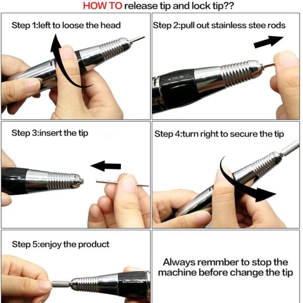 High Quality Electric Nail Drill Machine 30000 RPM (BY-ND202) - Image 2