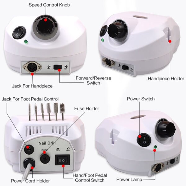 High Quality Electric Nail Drill Machine 30000 RPM (BY-ND202) - Image 3