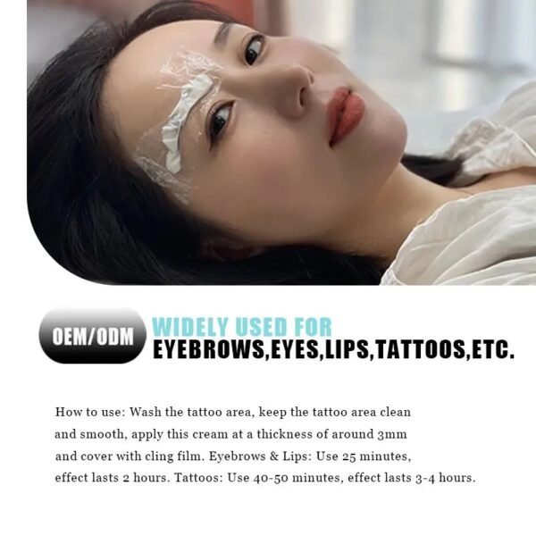 Ultimate eyebrow numbing cream with precision applicator - 90-minute pain relief for microblading and permanent makeup