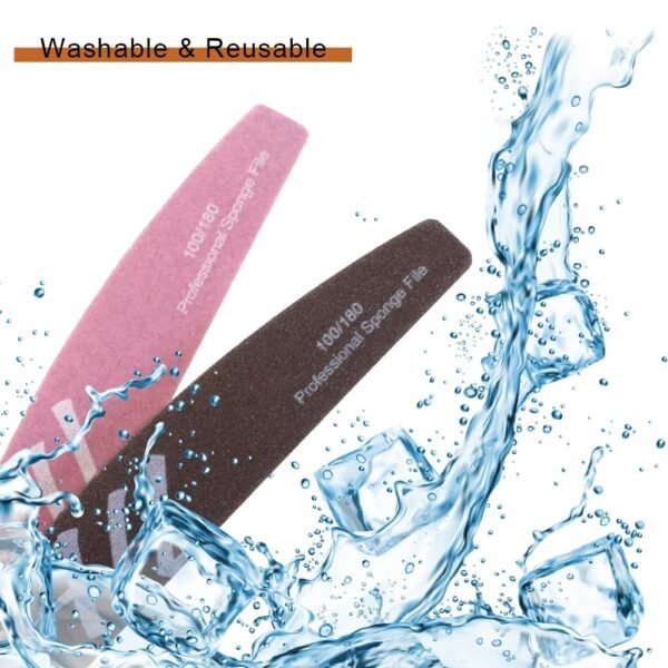 Bulk Wholesale Half Moon Washable Zebra Nail Files 180/240 for Nail Salon Use - Image 6