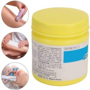 Client applying Tattoo Numbing Anesthetic Cream before laser hair removal session
