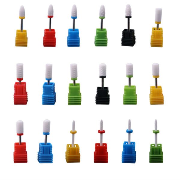 Close-up of chromium oxide ceramic material in heat-resistant nail drill bits
