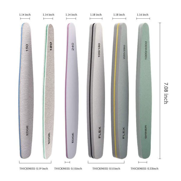 Professional Nail Files and Nail Buffer Set 6Pcs/Box - Image 2