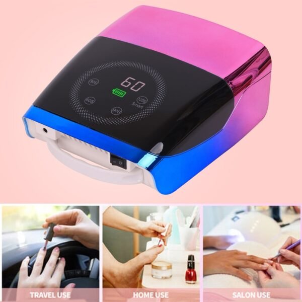 BangyaPRO Professional Cordless UV LED Nail Lamp 132W UV Nail Dryer - Image 3