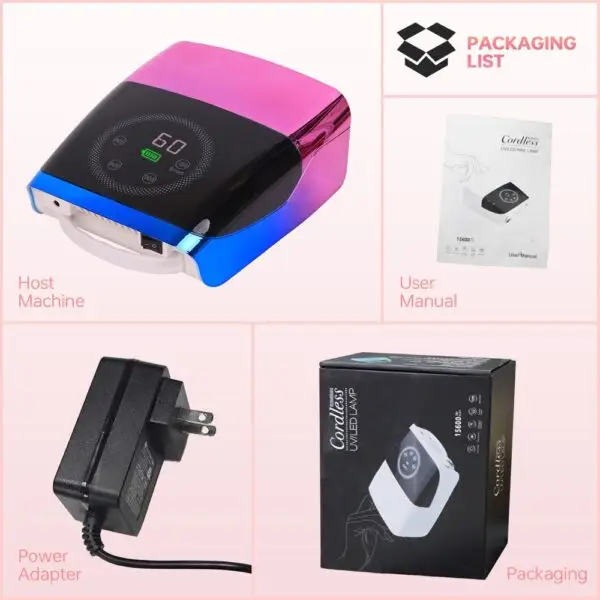 BangyaPRO Professional Cordless UV LED Nail Lamp 132W UV Nail Dryer - Image 2