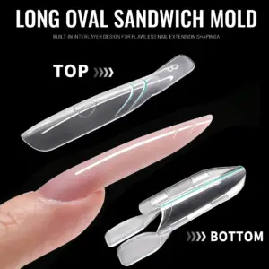 120Pcs 15 Sizes Sandwich Nail Dual Forms for Polygel Nail Extensions